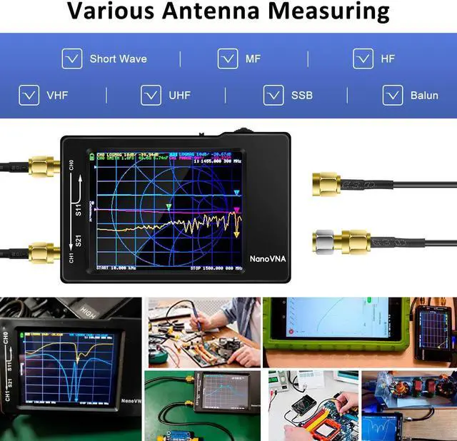 Alt view image 7 of 7 - Upgraded NanoVNA-H Vector Network Analyzer 10KHz -1.5GHz Latest HW Version 3.6 | HF VHF UHF Antenna Analyzer Measuring S Parameters, Voltage Standing Wave Ratio, Phase, Delay, Smith Chart