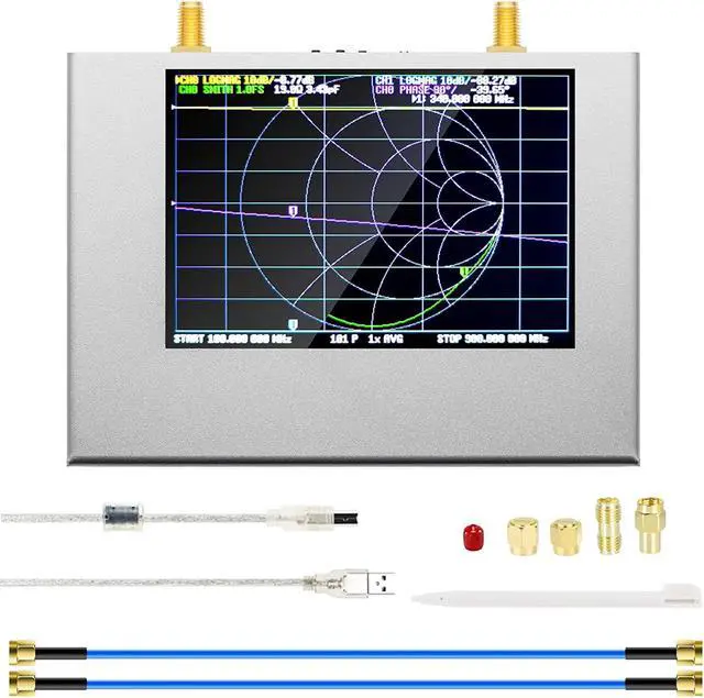 Main image of Upgraded NanoVNA V2 PLUS4 Vector Network Analyzer 50kHz-4GHz - Antenna Analyzer S Parameters Measurements with 4'' Touchscreen | HF VHF UHF SWR, Phase, Delay, Smith Chart with 3200mAh Battery
