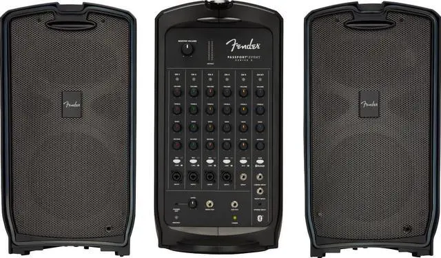 Alt view image 3 of 7 - Fender Passport Event S2 Portable PA System Bundle with Microphone, Compact Speaker Stands, XLR Cable, and Instrument Cable
