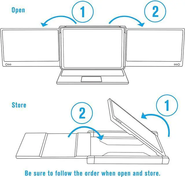 Alt view image 7 of 7 - Laptop Screen Extender, 12 Full HD IPS Display Portabe Monitor for Laptop, KEFEYA Attachable Dual Monitor, HDMI/USB-A/Type-C Plug and Play for Windows, Chrome & Mac