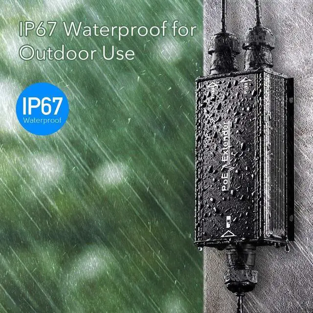 Alt view image 2 of 7 - Cudy 2 Channel Gigabit Outdoor PoE Extender,2 Output PoE Ports, IP67 Waterproof, 10/100/1000Mbps, PoE Repeater/PoE Amplifier/PoE Booster, Wall-Mount, Comply with 802.3bt / 802.3at / 802.3af