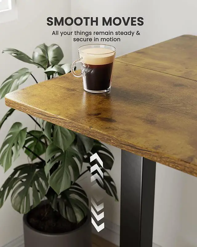 Alt view image 5 of 7 - Height Adjustable Electric Standing Desk, 63x 28 Inches Sit Stand up Desk, Large Memory Computer Home Office Desk (Vintage Brown)