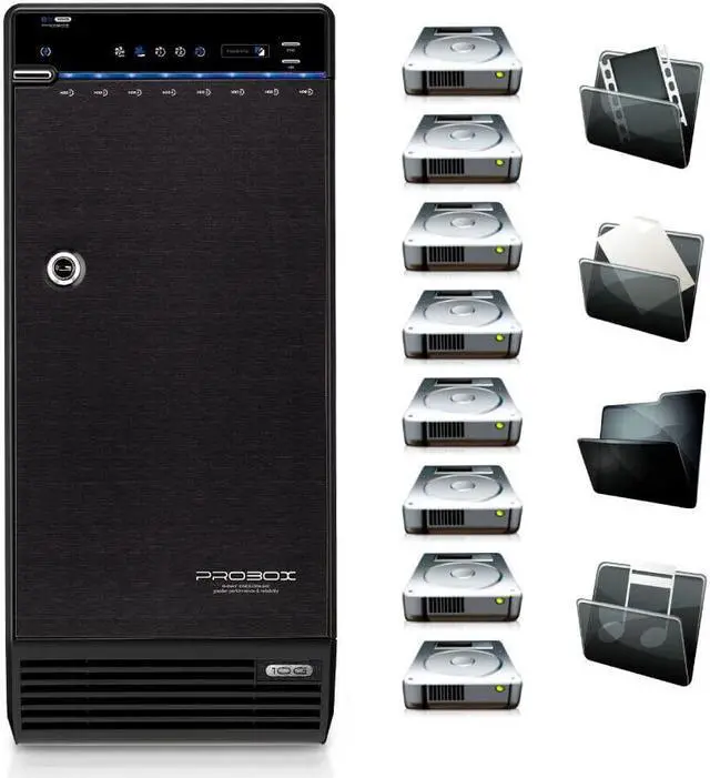 Alt view image 3 of 6 - Mediasonic 8 Bay USB 3 3.5" Hard Drive External Hard Drive Enclosure