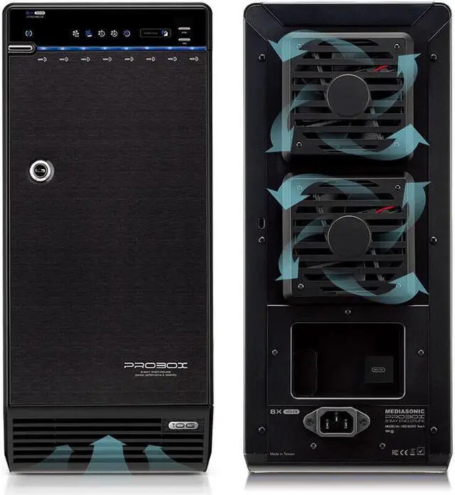 Alt view image 4 of 6 - Mediasonic 8 Bay USB 3 3.5" Hard Drive External Hard Drive Enclosure