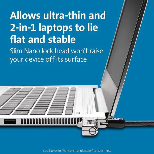 Alt view image 2 of 6 - Kensington NanoSaver Combination Laptop Lock Resettable
