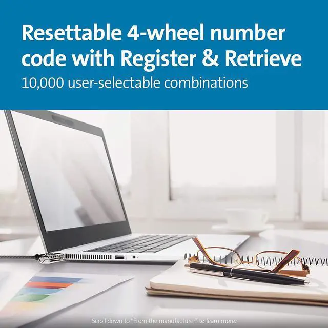 Alt view image 6 of 6 - Kensington NanoSaver Combination Laptop Lock Resettable