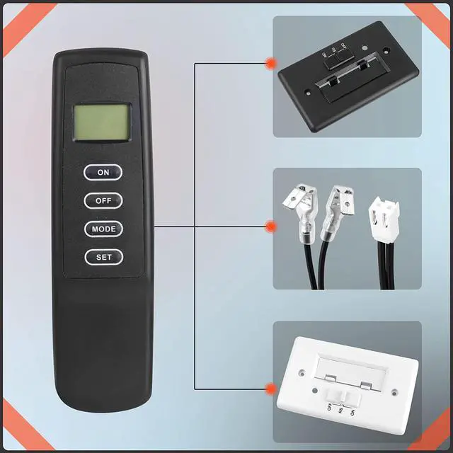 Alt view image 2 of 6 - Fireplace Remote Control,Thermostat,Gas Fireplace Remote On/Off kit,for Millivolt Gas Valve,Compatible with skytech,Ambient,Majestic,monessen,Vermont Fireplace,Display Screen