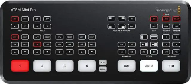 Alt view image 2 of 3 - Blackmagic Design ATEM Mini Pro HDMI Live Stream Switcher Starter Bundle with 6 HDMI Cable, 7 Cat5e Cable, and 5-Pack of Solid Signal Cable Ties (SWATEMMINIBPR)