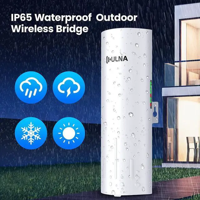 Alt view image 6 of 6 - Gigabit Wireless Bridge Point to Point Outdoor, 5.8G 1Gbps WiFi Bridge CPE with 16dBi High-gain Antenna, Long Range Up to 3km, 27dBm, 24V POE Power, Ip65 Waterproof, 2-Pack