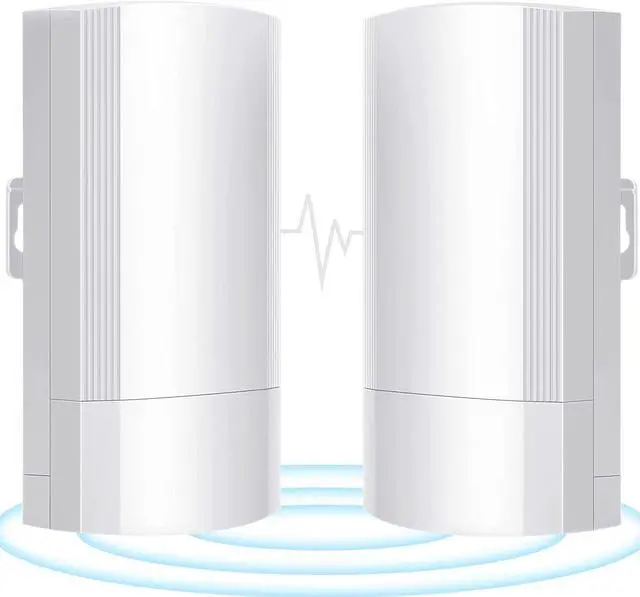 Main image of Wireless Bridge Set 900Mpbs 5.8G WiFi Outdoor CPE Point to Point Long Range up to 2-3KM CPE200 with 12dBi High-Gain Antenna,24V PoE Power, IP65 Waterproof,2-Pack