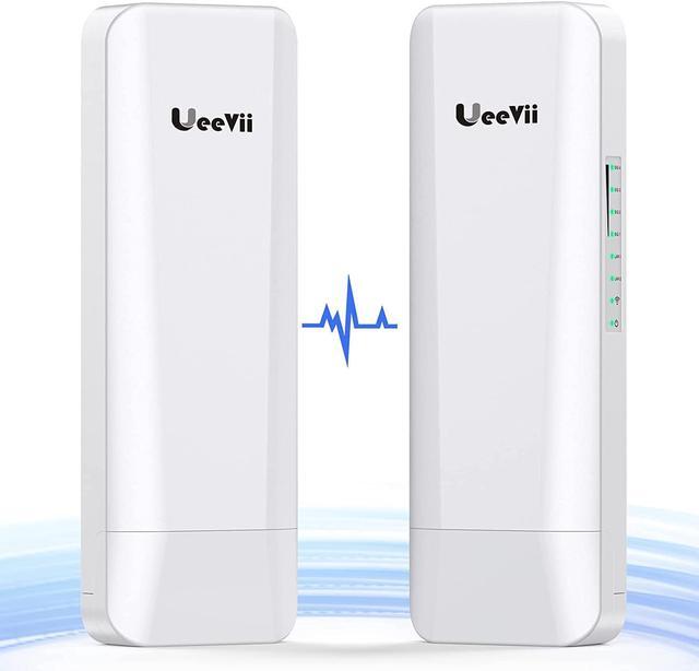 Main image of Wireless Bridge,Point to Point 5.8G Outdoor Bridge with 14dBi Directional Antenna 3KM Long Range Working Distance 24V PoE Adapter 2 RJ45 Port for Extended Internet to Next Building,2-Pack