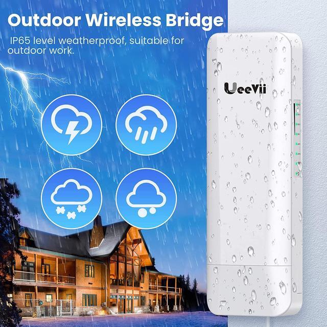 Alt view image 6 of 7 - Wireless Bridge,Point to Point 5.8G Outdoor Bridge with 14dBi Directional Antenna 3KM Long Range Working Distance 24V PoE Adapter 2 RJ45 Port for Extended Internet to Next Building,2-Pack