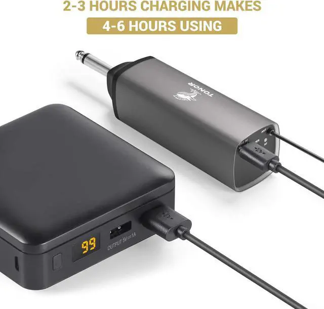 Alt view image 5 of 7 - Wireless Microphone, UHF Dual Cordless Metal Dynamic Mic System with Rechargeable Receiver, for Karaoke Singing, Wedding, DJ, Party, Speech, Church, Class Use, 200ft