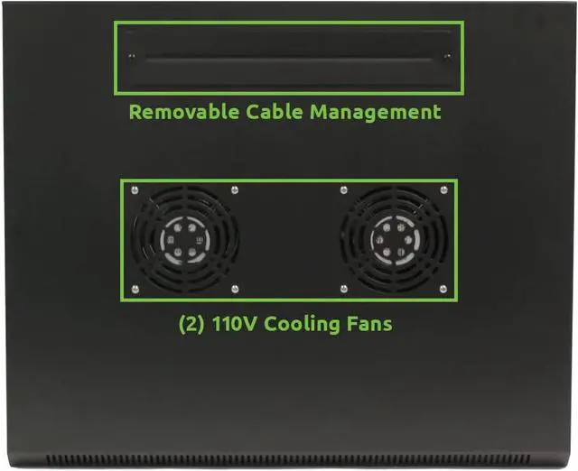 Alt view image 4 of 4 - 15U Wall Mount Network Server Cabinet for 19 IT, A/V Equipment, Lockable Glass Door & Removable Side Panels, 2 Fans, Casters, 450mm Depth