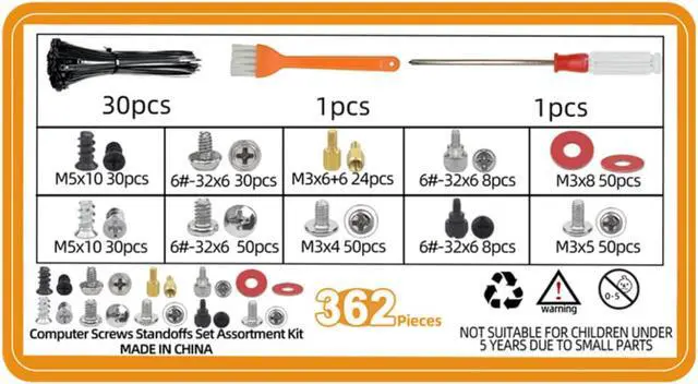 Alt view image 4 of 5 - 362pc Computer Screws Assortment Kit | Motherboard Standoff Risers Screw Set for HDD SSD Hard Drive, Computer Case, Fan, Power Supply, Graphics, CD, Motherboard Screws Kit for DIY & Repair
