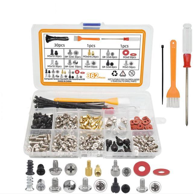 228Pcs PC Screw Standoff Set Kit For Computer Case Hard Drive Motherboard Cooler
