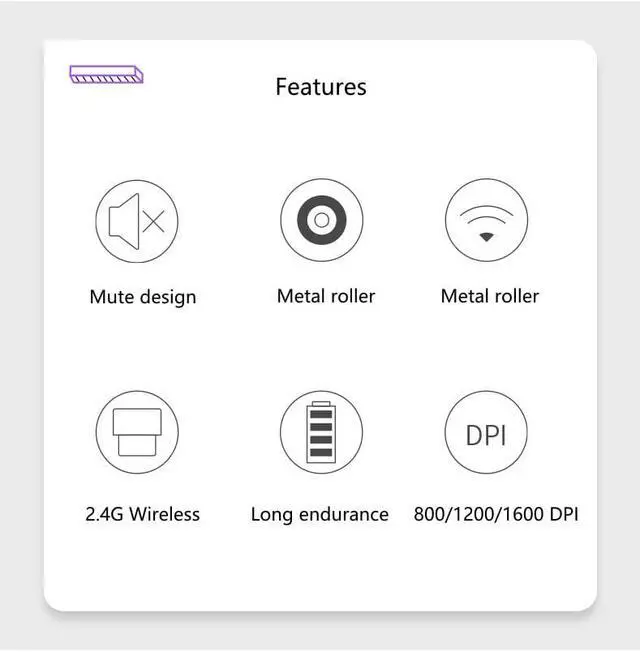 Alt view image 4 of 5 - HP S1000 Wireless Mouse, Ergonomic Design , Reliable 2.4Ghz Wireless , 1600DPI , Silent Clicking Mouse 10m wireless connectivity , For Laptop, PC, Window , Compatible with Windows 7/8/10/IOS 10.0