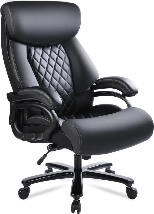 400LBS Big & Tall High Back Adjustable Swivel Leather Office Chair