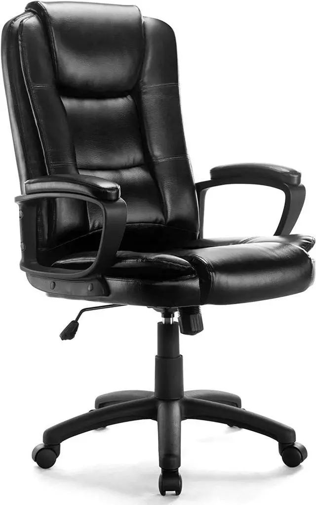 Main image of 400LBS Home Office Chair, Big and Tall Office Chair, Heavy Duty Executive Chair, Computer Desk Chair with Lumbar Support, PU Leather, High Back, Adjustable Height & Swivel Chair with Armrest