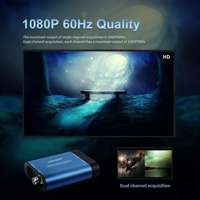 Alt view image 5 of 7 - USB 3.0 HDMI SDI Dual Input Capture Card, Video Broadcast Game Live Stream, HDMI to USB 3.0 HD 1080P Live Streaming Video Grabber Converter