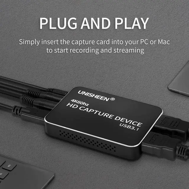 Alt view image 5 of 6 - USB 3.0 Game Capture Card 4K HDMI Video Adapter Card, Broadcast Live Stream and Record, HDMI to USB 3.0 Dongle HD 1080P Live Streaming Video Game Grabber Converter