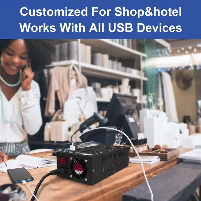 Alt view image 5 of 7 - 60 Ports USB Charging Station with Intelligent Protection,Multi Port USB Charging Sstation Organizer for Hotel School Shopping Malls