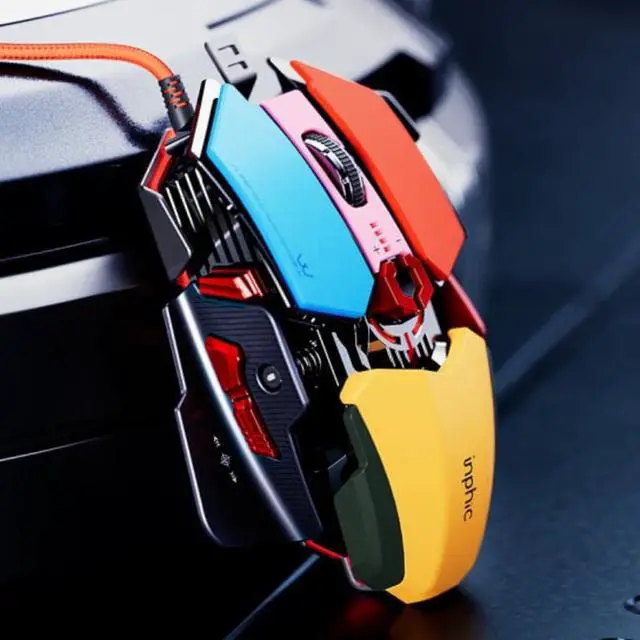 Alt view image 3 of 5 - Mechanical metal Gaming Wired Mouse, Programmable Macro keys,Laptop Desktop USB Mouse, RGB light effect, New Upgrade Dazzle version
