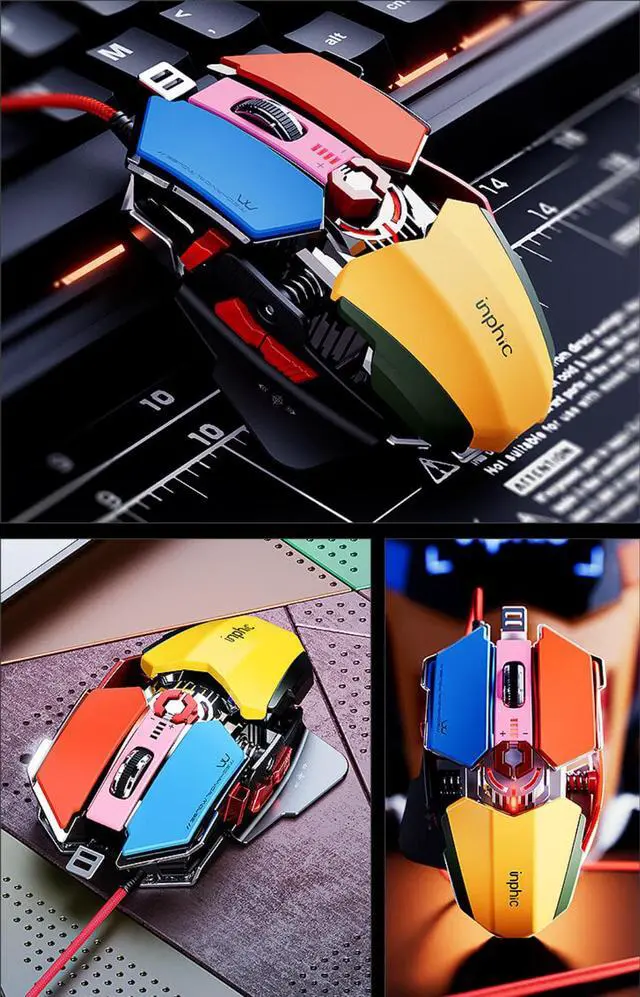 Alt view image 5 of 5 - Mechanical metal Gaming Wired Mouse, Programmable Macro keys,Laptop Desktop USB Mouse, RGB light effect, New Upgrade Dazzle version