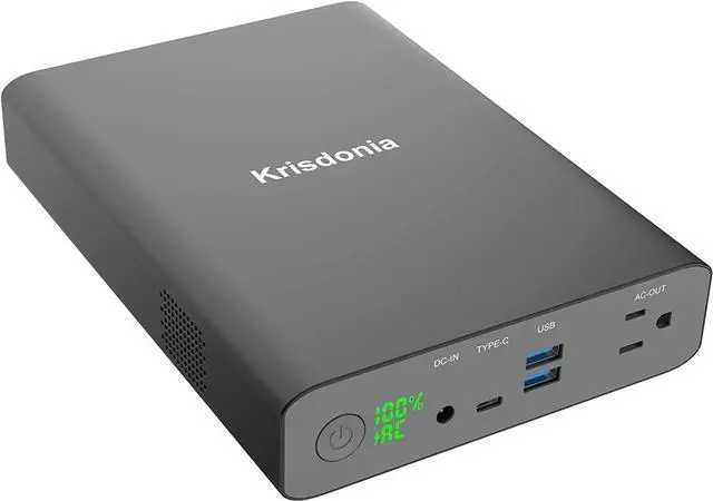 Main image of AC Outlet Portable Charger 60000mAh 110V/130W Laptop Power Bank with AC Outlet, 2 USB QC 3.0 and Type-C for Laptop, CPAP, Drone, Projector, Smartphone and Others