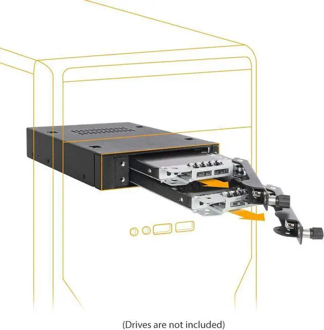 Main image of ICY DOCK Rugged Full Metal 2 x 2.5 SATA/SAS HDD & SSD Mobile Rack for External 3.5" Drive Bay with Key Lock & Thumb Screw Design | ToughArmor MB492SKL-B