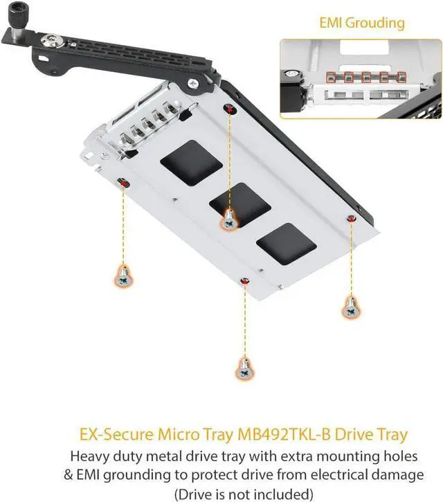 Alt view image 5 of 6 - ICY DOCK Rugged Full Metal 2 x 2.5 SATA/SAS HDD & SSD Mobile Rack for External 3.5" Drive Bay with Key Lock & Thumb Screw Design | ToughArmor MB492SKL-B