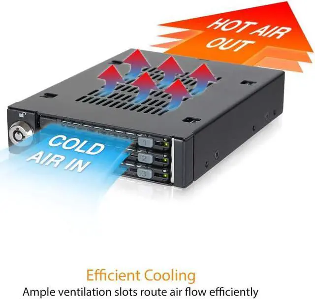 Alt view image 5 of 6 - ICY DOCK Triple Bay 3X 2.5 SAS/SATA HDD & SSD Mobile Rack for External 3.5 Drive Bay | ToughArmor MB993SK-B