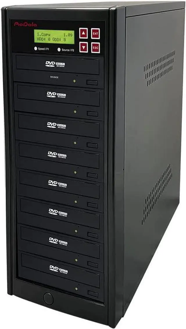 Main image of PIODATA 1 to 7 24X Burner M-Disc Support CD DVD Duplicator - Standalone Copier Duplication Tower PIO-S7T-DVD-BK