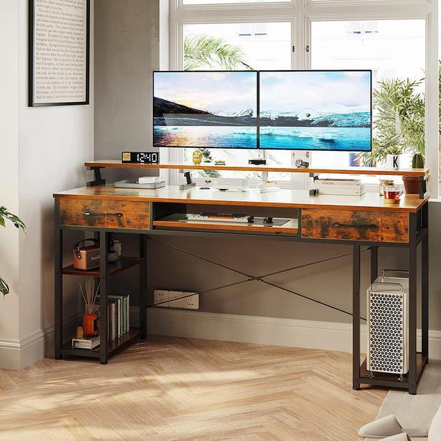 300 Series 63 Computer Desk, Espresso / Grey Modesty Panel - $763.98 -  Modern - Home Office - New York - by Modern Furniture Bay