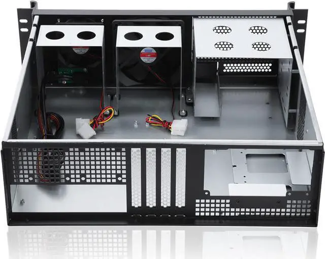 Alt view image 3 of 6 - 3u Rackmount Server Chassis 2x5.25+1x3.5 Front Bays ATX/mATX/Mini-itx Support Standard ATX PSU with Side 80mm or top 120mm Fan