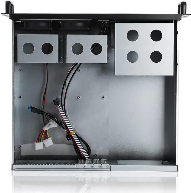 Alt view image 6 of 6 - 2U Micro ATX Compact Rackmount 2 x 5.25 Chassis Support ATX PS2 PSU with Side 80mm Fan