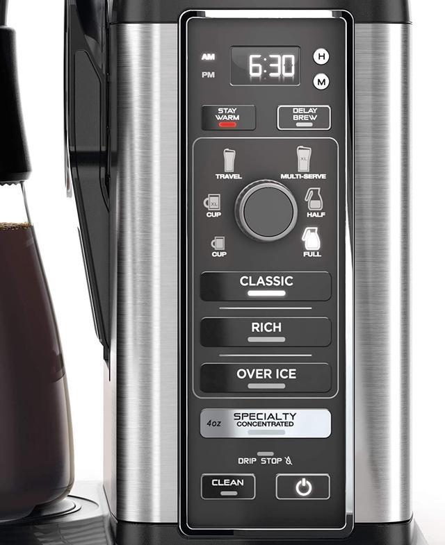  Ninja CM401 Specialty 10-Cup Coffee Maker, with 4 Brew Styles  for Ground Coffee, Built-in Water Reservoir, Fold-Away Frother & Glass  Carafe, Black: Home & Kitchen