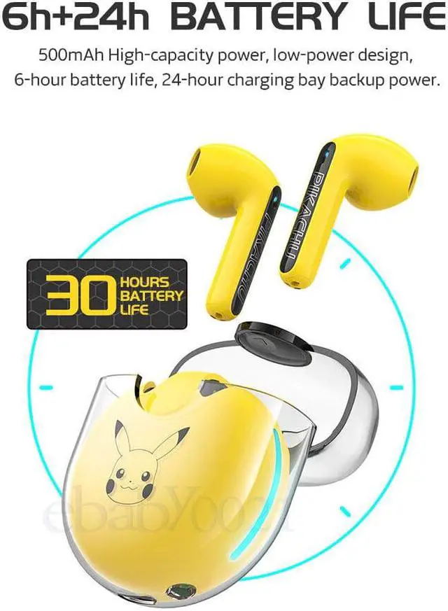 Alt view image 7 of 7 - EDIFIER pikachu HECATE GM5 True Wireless Gaming Earbuds Bluetooth 5.2 headphones