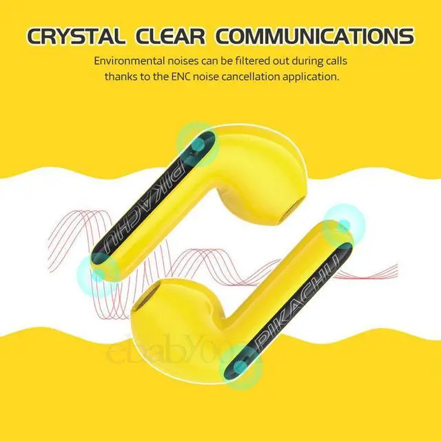 Alt view image 5 of 7 - EDIFIER pikachu HECATE GM5 True Wireless Gaming Earbuds Bluetooth 5.2 headphones