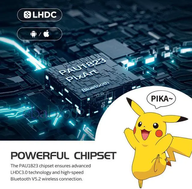 Alt view image 6 of 7 - EDIFIER pikachu HECATE GM5 True Wireless Gaming Earbuds Bluetooth 5.2 headphones