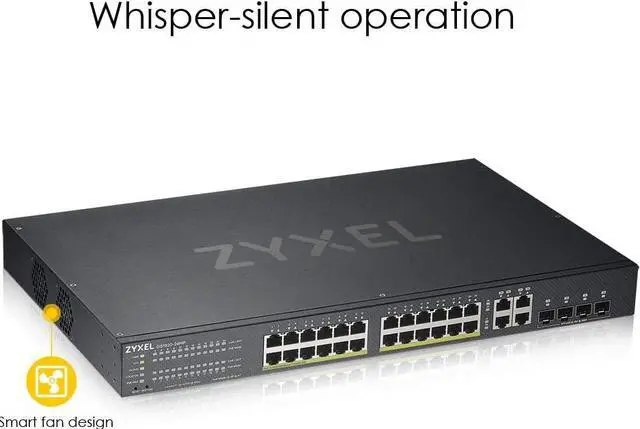 Alt view image 3 of 6 - ZyXEL 24-Port Gigabit Ethernet High Powered PoE 375W NebulaFlex Smart Managed Switch | 4X RJ-45/SFP Ports | 802.3at 802.3af | Metal | Limited Lifetime [GS1920-24HPv2]