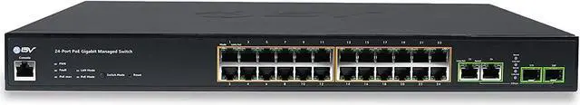 Alt view image 2 of 3 - 24 PoE+ Gigabit Ports Managed Switch with 2 Ethernet & 2 SFP Uplink, 250W NDAA Compliant | POE-SW2404G-MG-PLUS