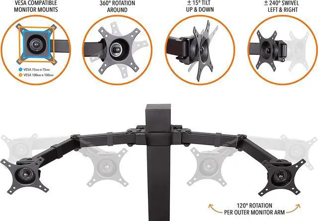 Alt view image 4 of 7 - Electric 2 Arm Monitor Mount Standing Desk | Stand Up Desk Converter with Keyboard Tray Supports 2 Screens | Easy & Quiet Sit to Stand with The Push of a Button! (Black)
