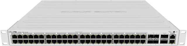 Main image of MikroTik Switch has 48 x 1G RJ45 Ports and 4 x 10G SFP+ Ports. 2 x 40G QSFP+ Ports for Extremely Fast Fiber Connections or Linking with Other 40 Gbps Devices - CRS354-48P-4S+2Q+RM