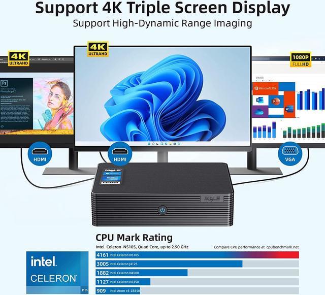 Fanless Mini PC Windows-11-Pro N5105 8G/256GB Small Desktop
