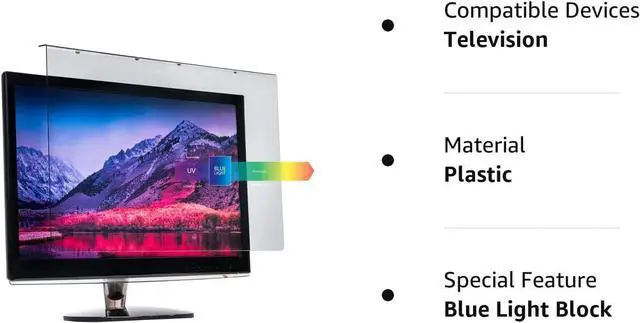 Alt view image 2 of 2 - 32 inch Anti-Blue Light Filter for Computer Monitor. Blue Light Monitor Screen Protector Panel (28.5 x 17.1 inch). Blocks Blue Light 380 to 495 nm. Fits LCD, TV and PC, Mac Monitors
