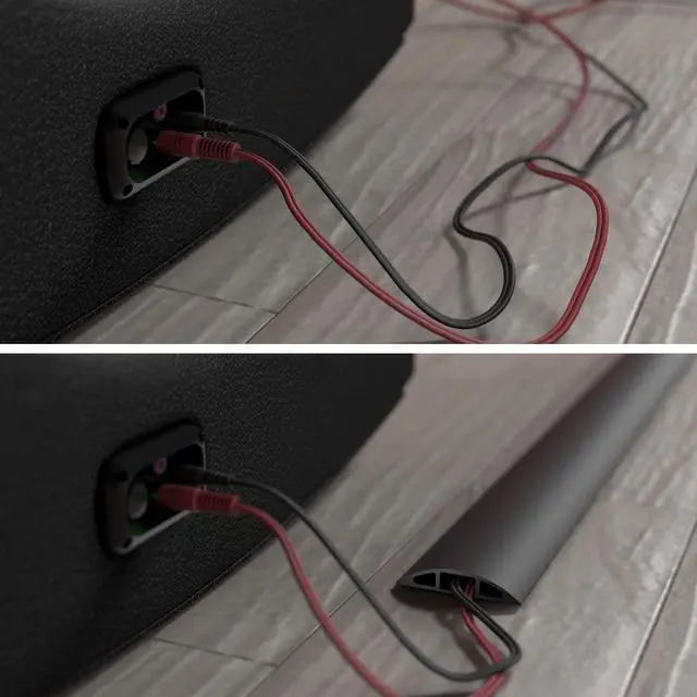 Alt view image 6 of 7 - 30ft Floor Cord Cover, Floor Cable Protector, Extension Cord Cover, Protect Wires & Prevent Cable Trips, Cable Management Solution - Cord Cavity = 0.63" (W) x 0.31" (H) - Black