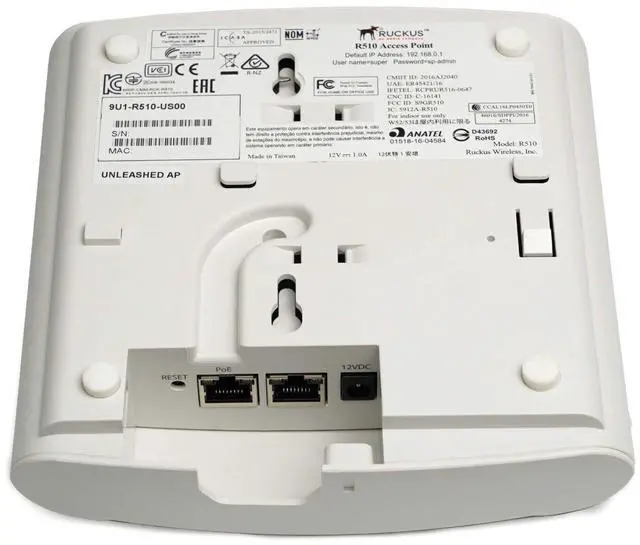 Alt view image 5 of 5 - Ruckus R510 Unleashed PoE Wireless Access Point WiFi Router Mesh - 9U1-R510-US00