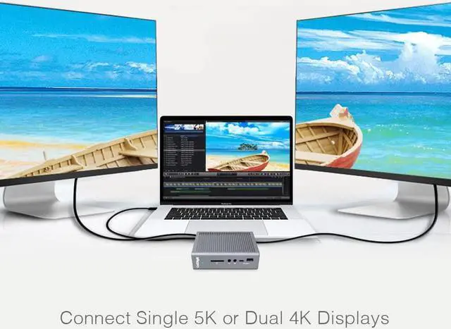 Alt view image 2 of 6 - Thunderbolt 3 Dock - 87W Charging, 7X USB 3.1 Ports, USB-C Gen 2, DisplayPort, UHS-II SD Card Slot, Gigabit Ethernet for Mac & PC, Thunderbolt 4 Compatible (0.8m/2.62ft Cable)