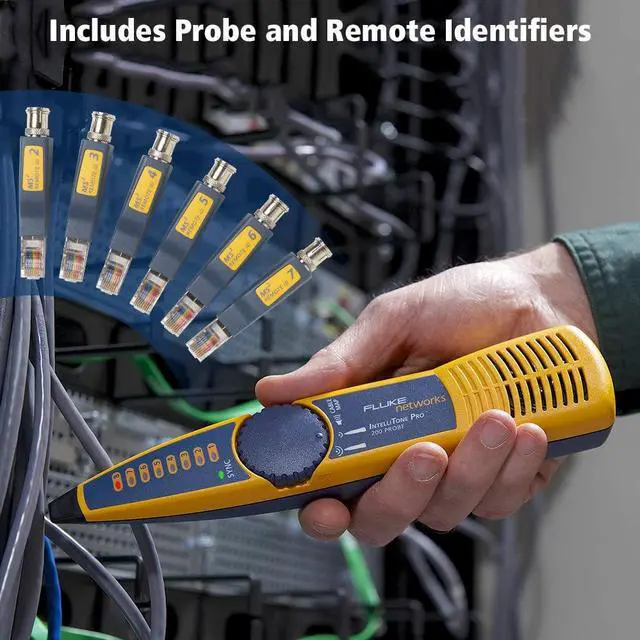 Alt view image 6 of 7 - Fluke Networks MS2-KIT MicroScanner2 Copper Cable Verifier Kit, Troubleshoots RJ11, RJ45, Coax, Tests 10/100/1000Base-T, and Voip, Includes IntelliTone Pro 200 & Remote ID Kit